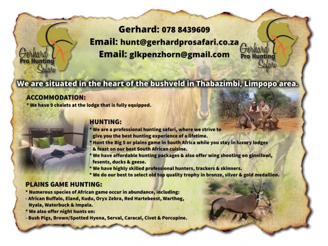 Gerhard Pro Hunting Safari