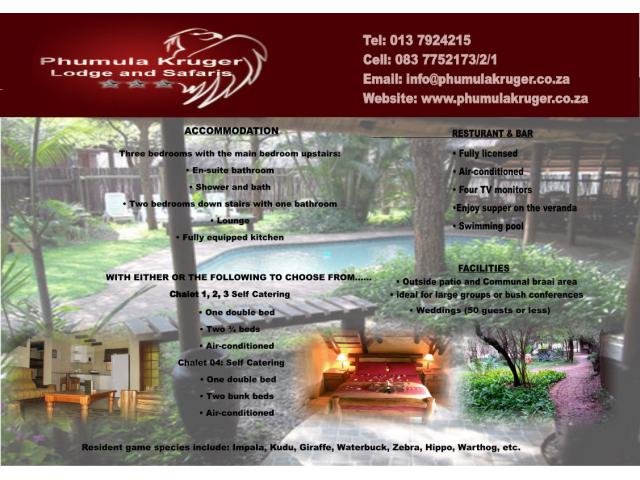 Phumula Kruger Lodge + Safari's