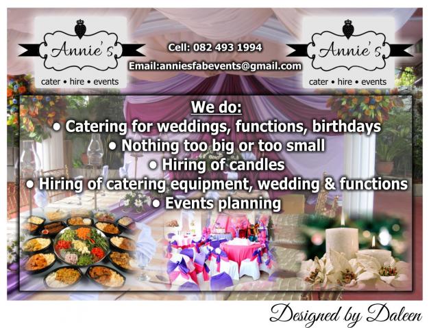Annie’s Cater • Hire • Events