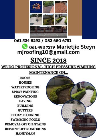M&J ROOF AND PAVING HIGH PRESSURE AND MAINTENANCE SERVICES (PTY LTD