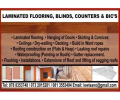 LAMINATED FLOORING BLINDS COUNTERS & BIC'S