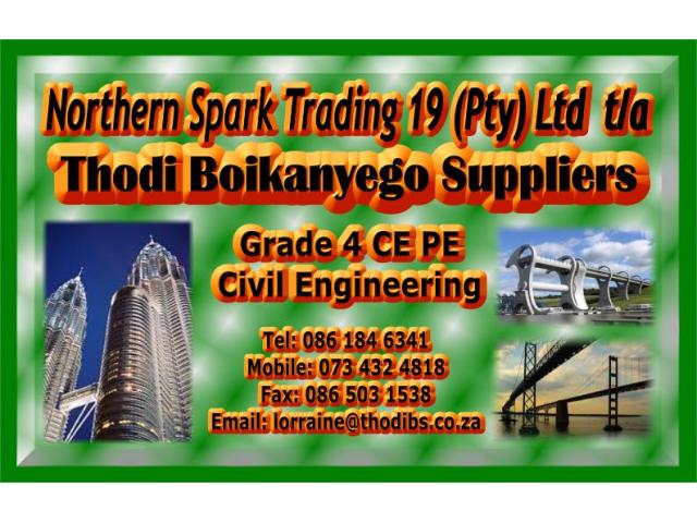 Northern Spark Trading 19 (Pty) Ltd t/a Thodi Boikanyego Suppliers