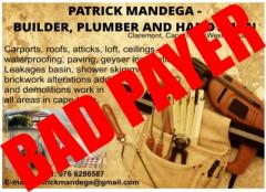 Patrick Mandega - Builder, Plumber and Handyman