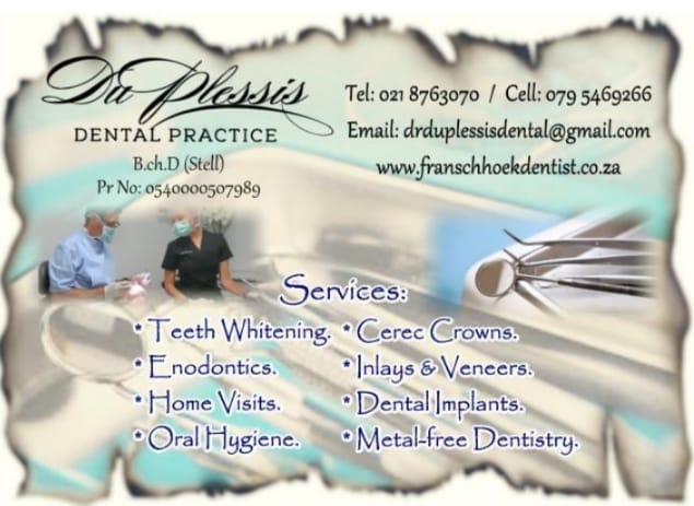 Dr Schalk du Plessis Dental Practitioners B.ch.D (Stell)